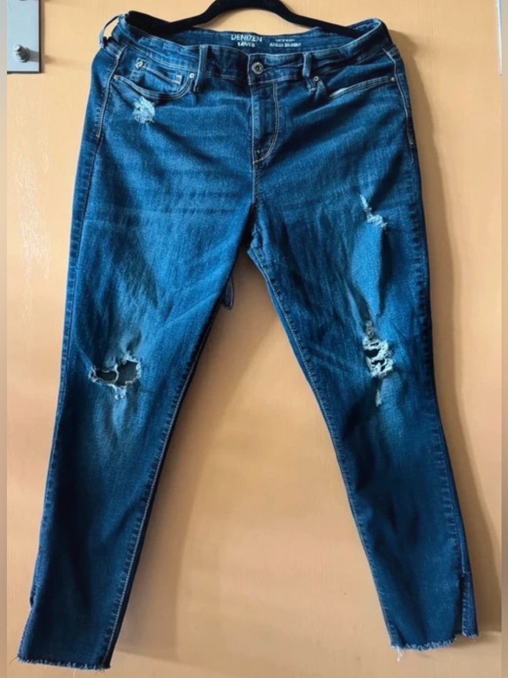Levi’s Dark Wash Ripped Y2K Distressed Skinny Jeans 14 Plus
